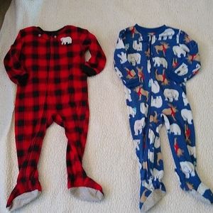 Just One You 2T zip-up fleece footy pajamas